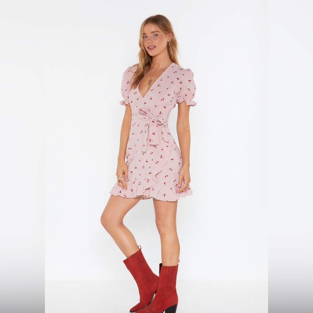 Nasty gal pink cherry mini dress